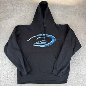 VTG Xbox Halo 2 Black Pullover Hoodie Size M Heavyweight Cotton Gaming Promo